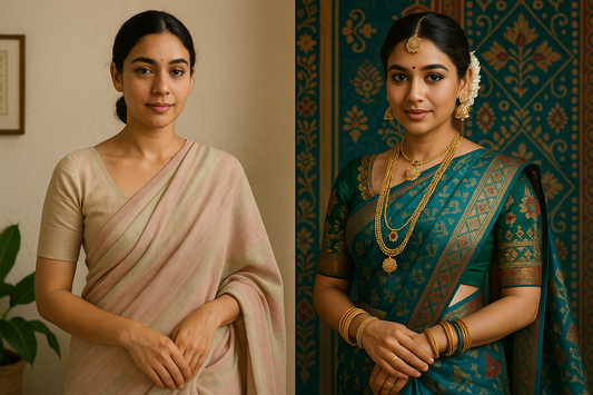 Elevate Your Cotton Saree: From Casual to Festive with Silk Jamdani Saree Style