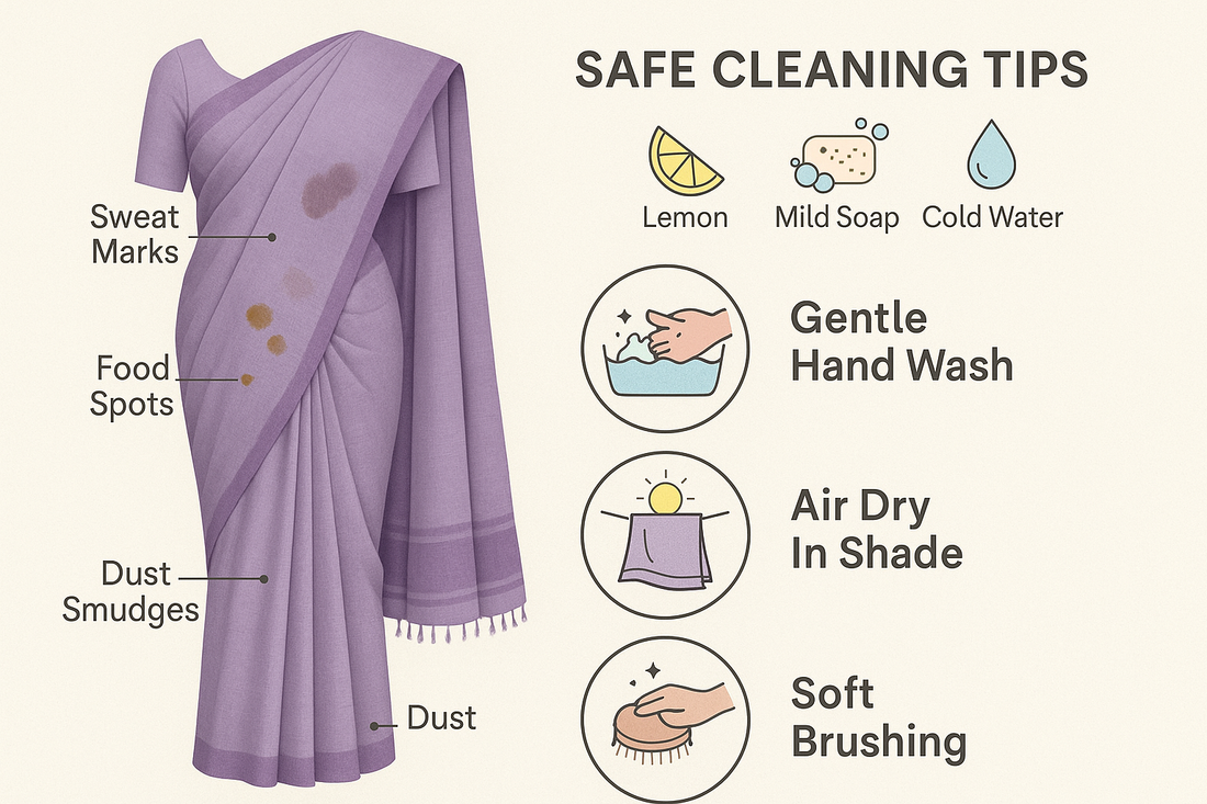 Light Purple Saree Day-to-day Discolorations and Ways to Tidy Them Safe