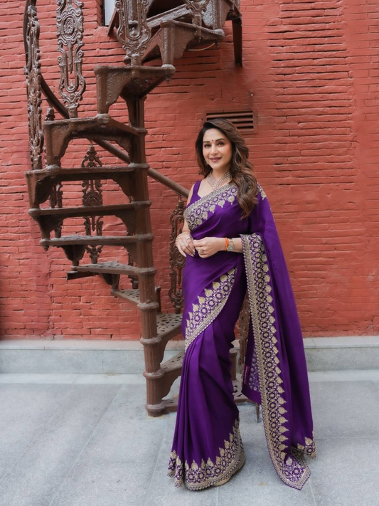 RO14516 Bollywood Style Rangoli Silk Saree | Sequins & Zari Embroidery Designer Party Wear Saree