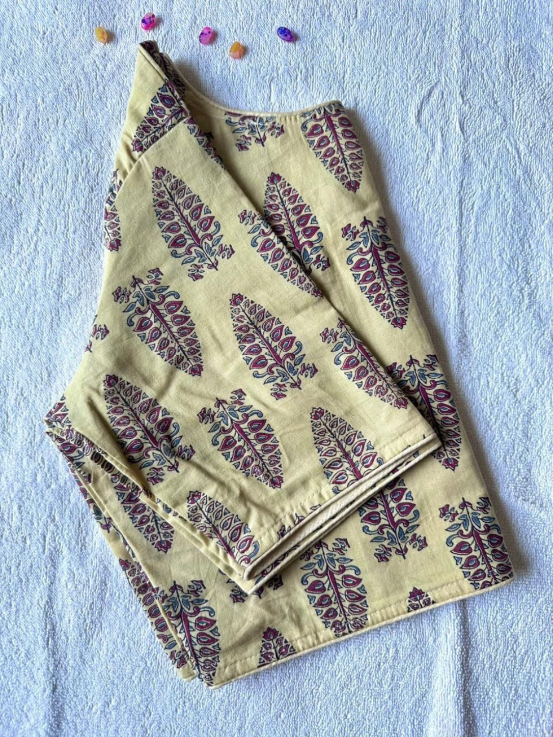 Pure Ajrakh Handblock Cotton Blouse | Princess Cut Boat Neck with Front Hook (100 Colours)