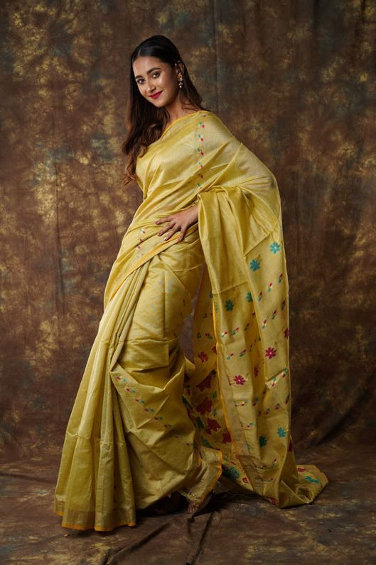 Traditional Soft Mulmul red colour Bengal Handloom Pure Cotton Saree Without Blouse Piece.DN NO-1062