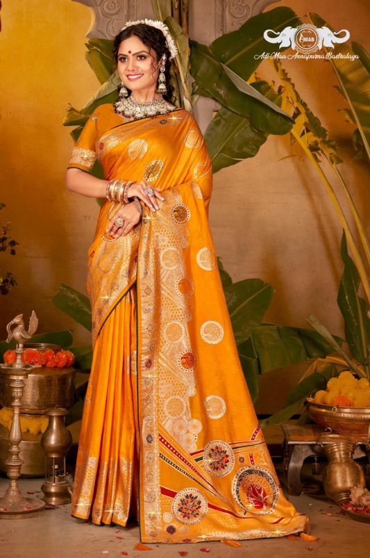 Wholesale Heavy Zari Circular Buta Silk Saree Collection