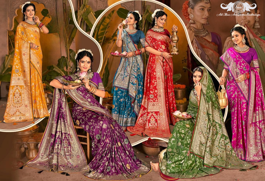 Wholesale Patola Style Silk Saree with Square Zari Buta