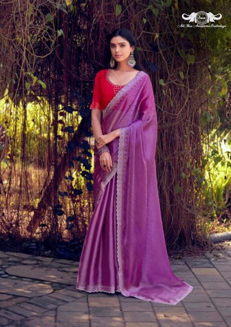 Luxurious Sanvi Silk Saree with Traditional Floral Woven Design set of 8