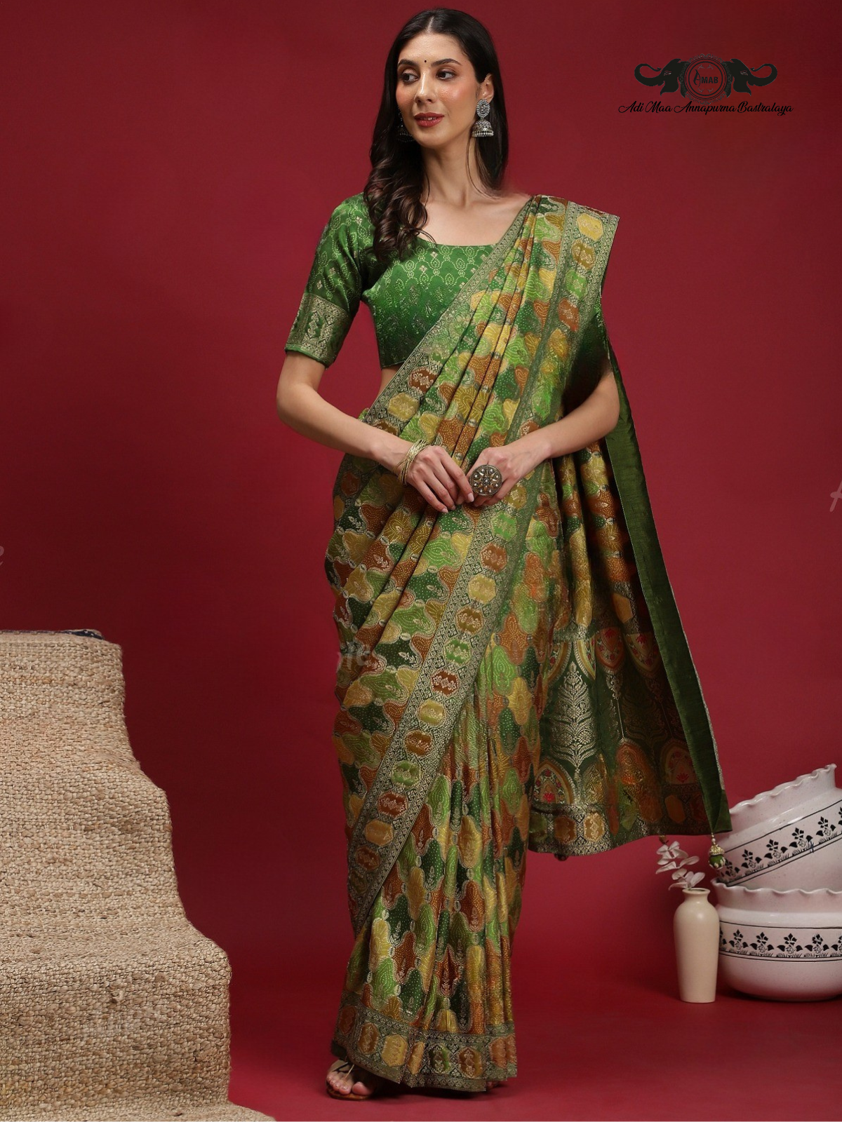 Woven Silk Blend Saree with Rich Designer Print
