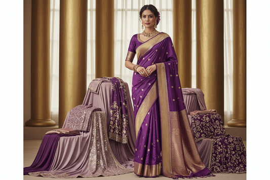 Purple Sarees: Wedding, Plain & Latest Trends