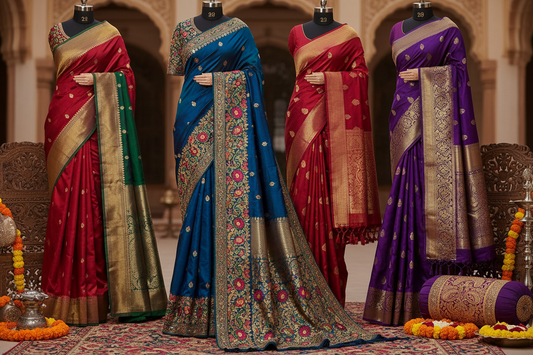 Sarees from Designer to Purple Wedding Sarees Guide