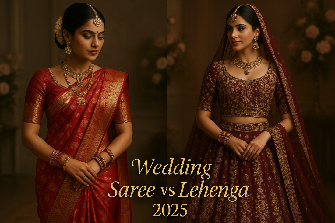 Wedding Saree vs. Lehenga: How to Choose the Perfect Bridal Outfit in 2025