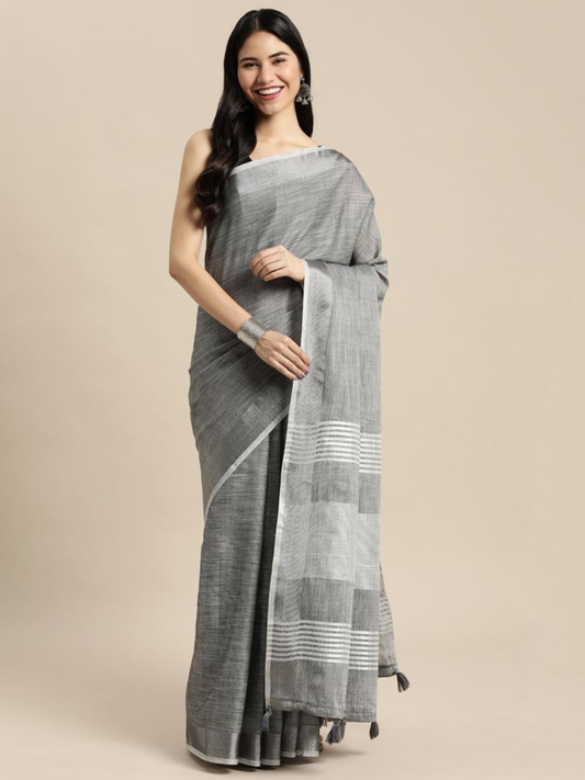 FINLAND by Astita fancy linen cotton Fabric saree wholesale, with latkan