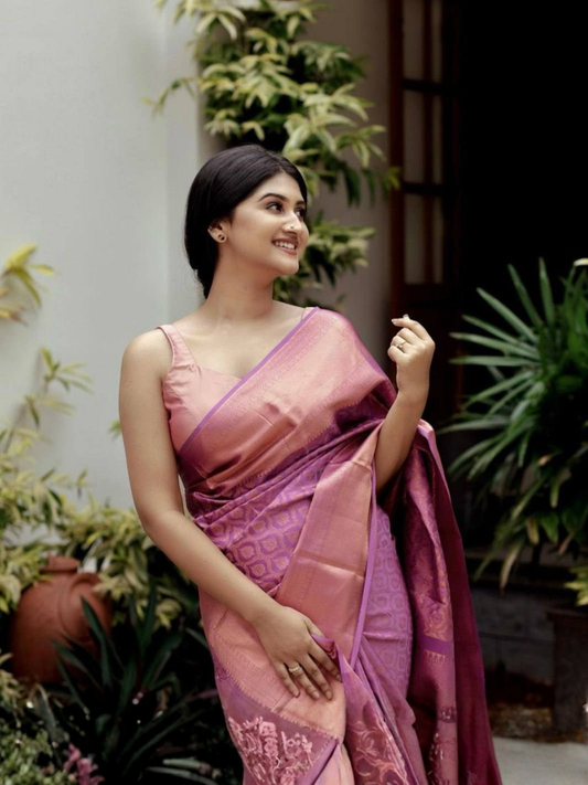 Soft Lichi Silk Saree with Rich Pallu & All Over Jacquard Work | Designer Party Wear Saree