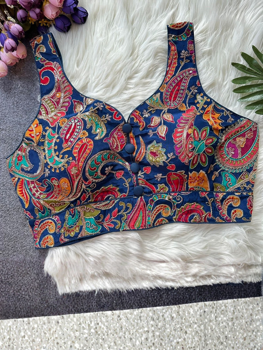 Pure Natural Crepe Sleeveless Noodle Strap Blouse | Designer Padded Back Open Blouse