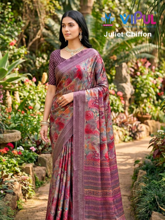 vipul fashion juliet chiffon 35497 chiffon sarees best for summers
