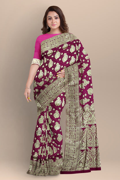 Royal Rani Benarasi Saree with Dual Buta, Kalka Pallu, and Matching Blouse.DN NO-2014