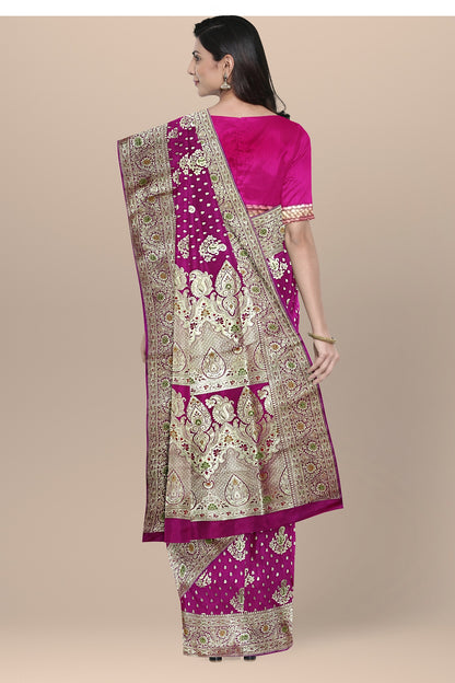 Royal Deep Rani Benarasi Saree with Minakari Pallu and Zari Work.DN NO-2011