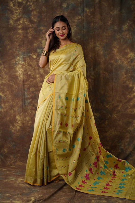 Traditional Soft Mulmul red colour Bengal Handloom Pure Cotton Saree Without Blouse Piece.DN NO-1062