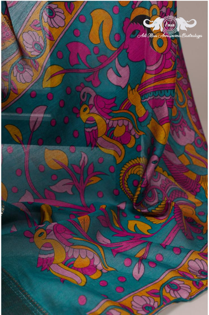 Wholesale Traditional Art Print Saree with Zari Border - Bulk