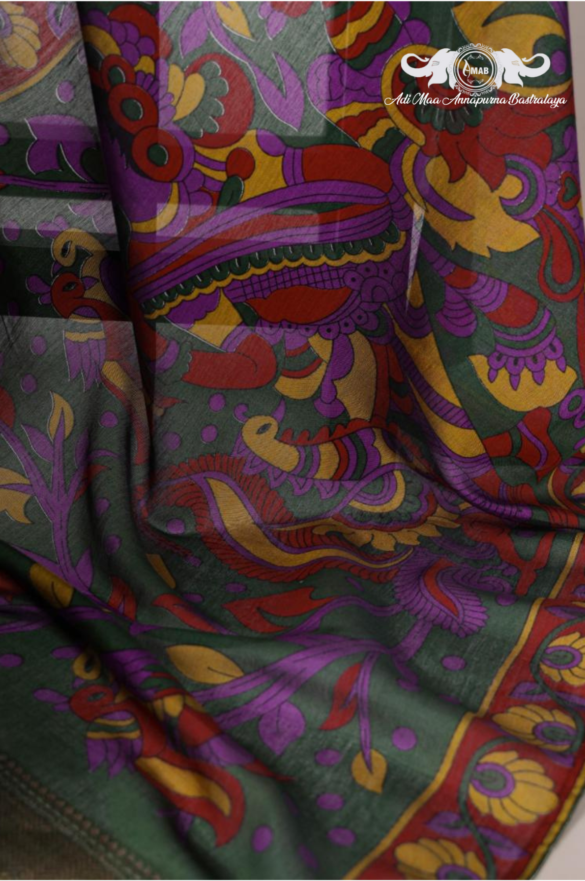 Wholesale Traditional Art Print Saree with Zari Border - Bulk