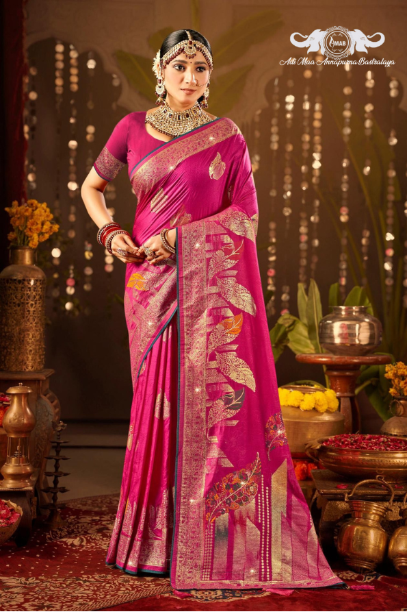 Wholesale Heavy Zari Silk Blend Saree Collection - Bulk