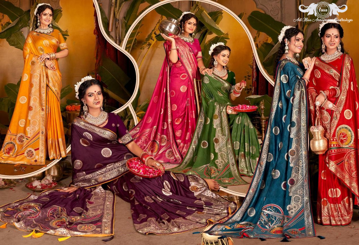 Wholesale Heavy Zari Circular Buta Silk Saree Collection