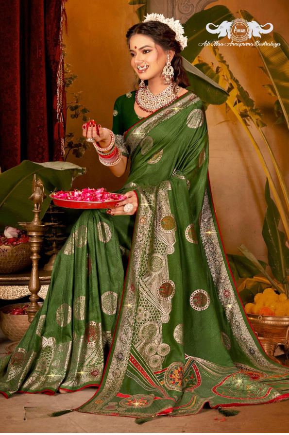 Wholesale Heavy Zari Circular Buta Silk Saree Collection