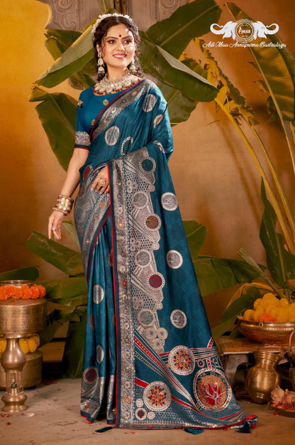 Wholesale Heavy Zari Circular Buta Silk Saree Collection