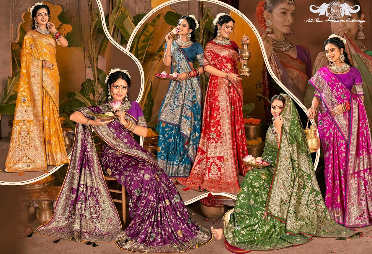 Wholesale Heavy Brocade Silk Saree with Figural Pallu