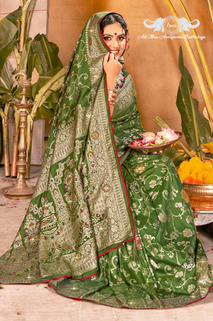 Wholesale Heavy Brocade Silk Saree with Figural Pallu