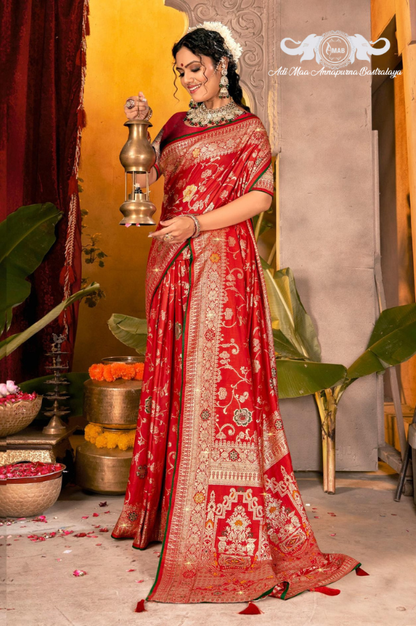 Wholesale Heavy Brocade Silk Saree with Figural Pallu