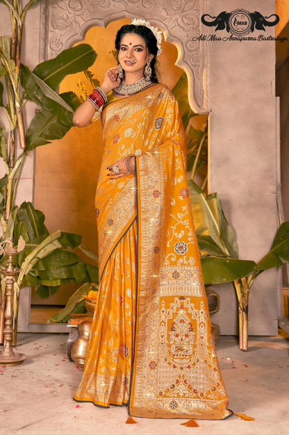 Wholesale Heavy Brocade Silk Saree with Figural Pallu
