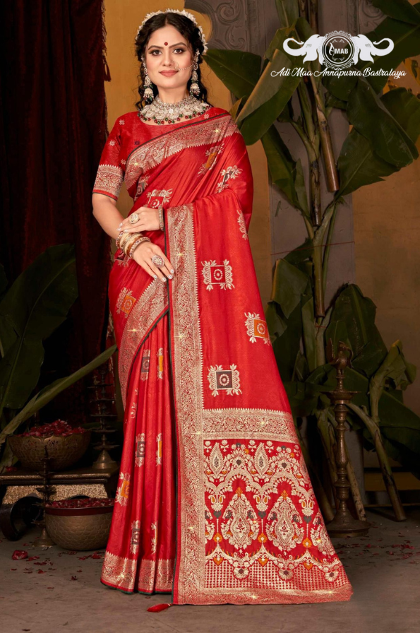 Wholesale Patola Style Silk Saree with Square Zari Buta