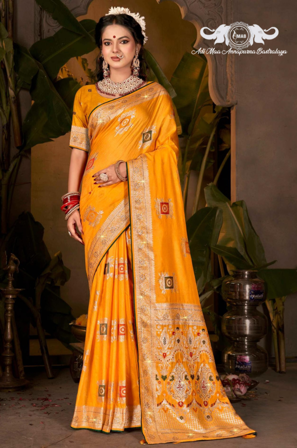 Wholesale Patola Style Silk Saree with Square Zari Buta