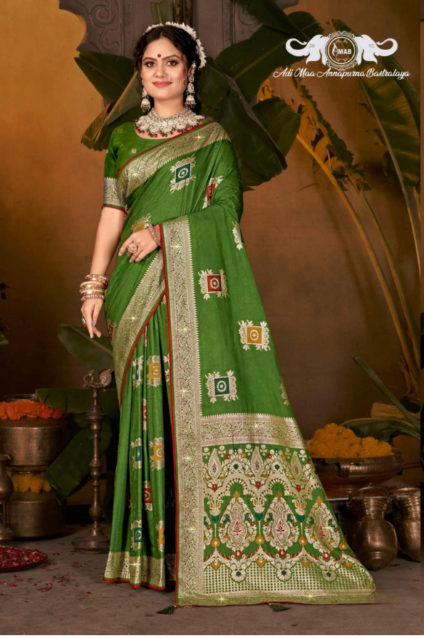 Wholesale Patola Style Silk Saree with Square Zari Buta