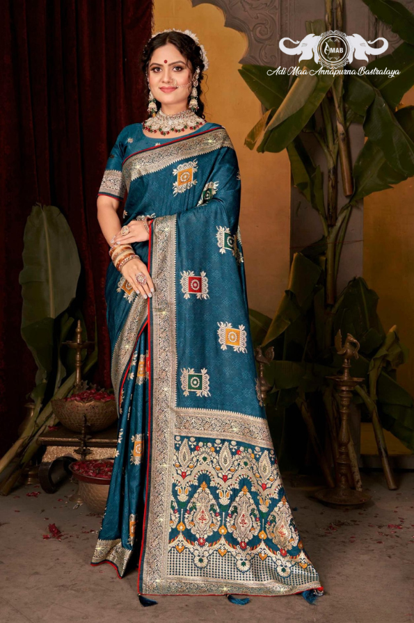 Wholesale Patola Style Silk Saree with Square Zari Buta