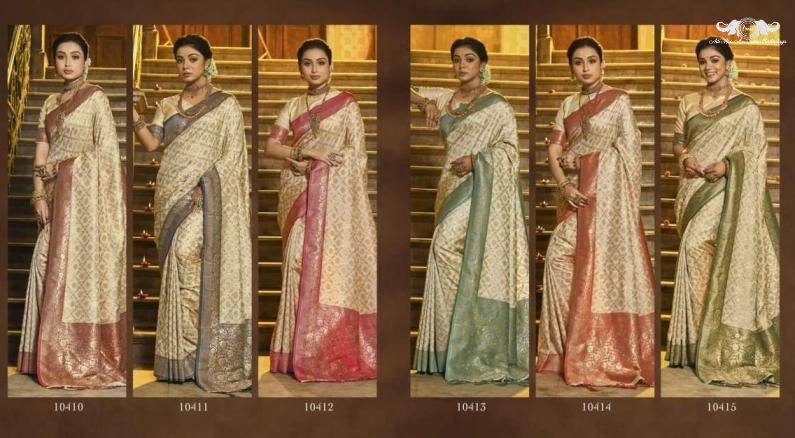 Handloom Banarasi Soft Silk Saree with Paisley Butti Weaving set of 6