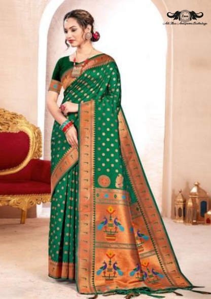 Handloom Banarasi Silk Saree with Intricate Patola Woven Border set of 6