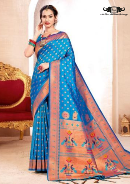 Handloom Banarasi Silk Saree with Intricate Patola Woven Border set of 6