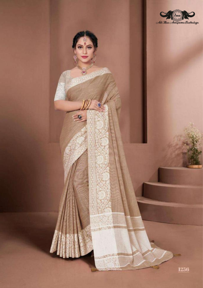 Designer Pochampally Soft Silk Saree with Fancy Latkan Work SET OF 5