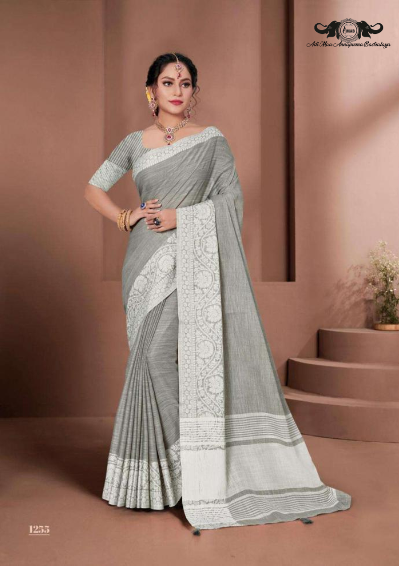 Designer Pochampally Soft Silk Saree with Fancy Latkan Work SET OF 5