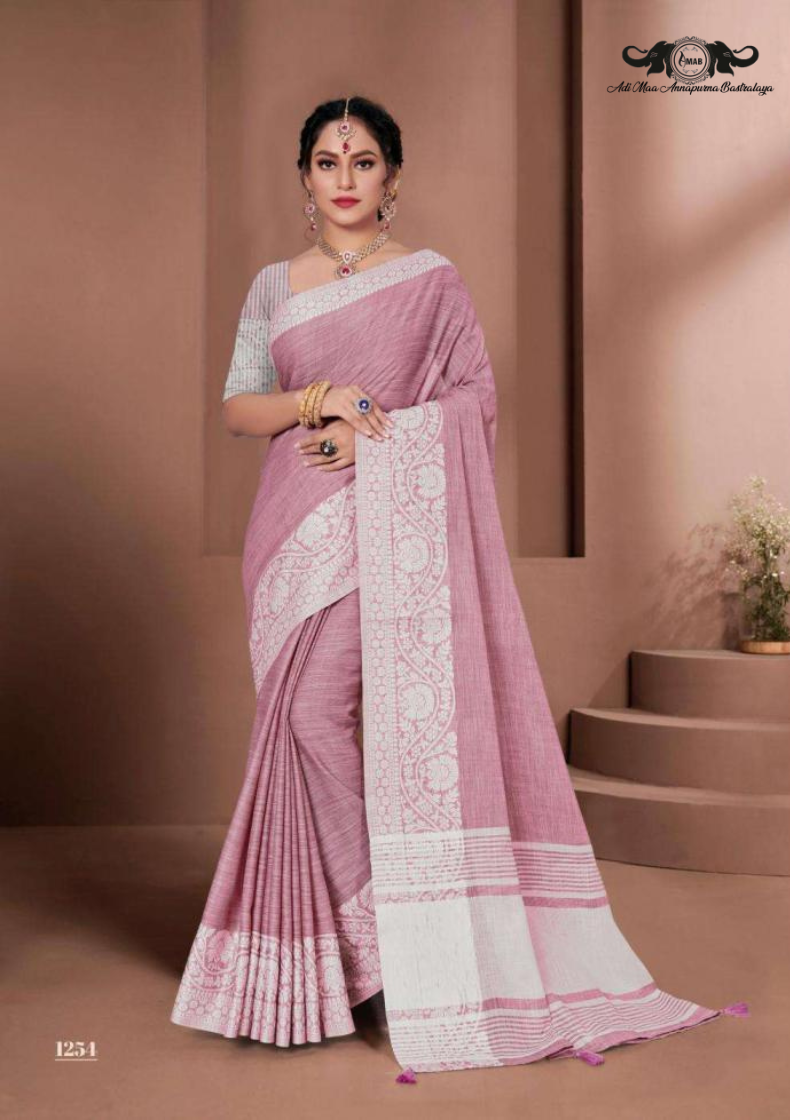 Designer Pochampally Soft Silk Saree with Fancy Latkan Work SET OF 5