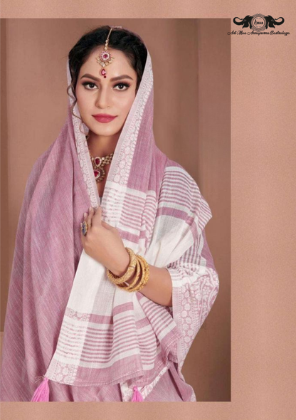 Designer Pochampally Soft Silk Saree with Fancy Latkan Work SET OF 5