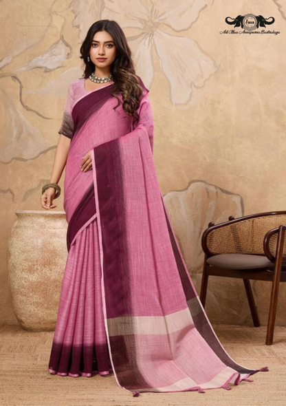 Cotton Blend Digital Print Saree with Intricate Elephant Motifs set of 6