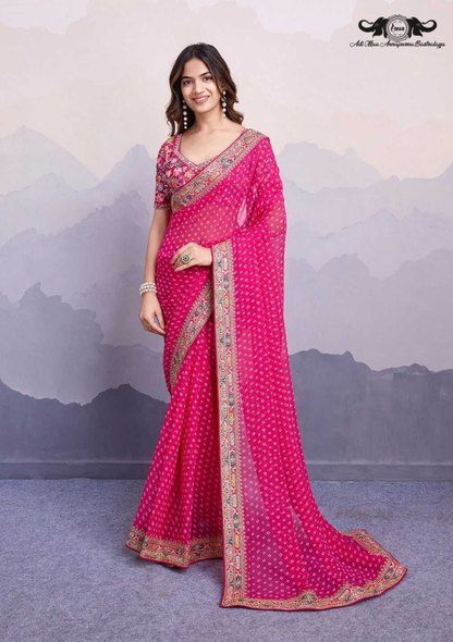 Handloom Banarasi Soft Silk Saree with Traditional Paisley Butti Weaving set of 6