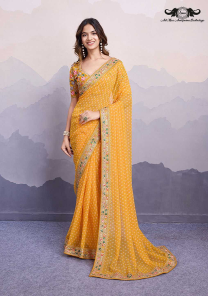 Handloom Banarasi Soft Silk Saree with Traditional Paisley Butti Weaving set of 6