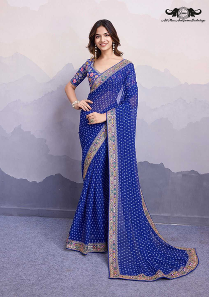 Handloom Banarasi Soft Silk Saree with Traditional Paisley Butti Weaving set of 6