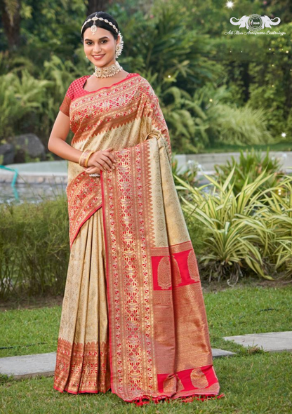 Cotton Blend Digital Print Saree with Intricate Elephant Motifs set of 3