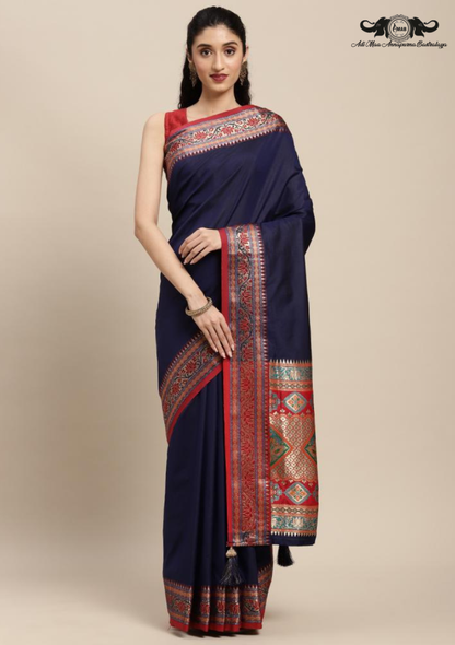Traditional Bandhani Print Chiffon Saree with Intricate Embroidered Border set of 6