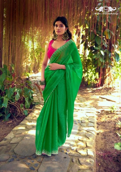 Luxurious Sanvi Silk Saree with Traditional Floral Woven Design set of 8