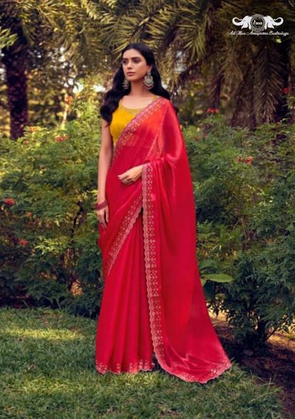 Luxurious Sanvi Silk Saree with Traditional Floral Woven Design set of 8