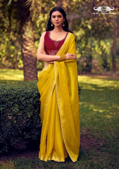 Luxurious Sanvi Silk Saree with Traditional Floral Woven Design set of 8