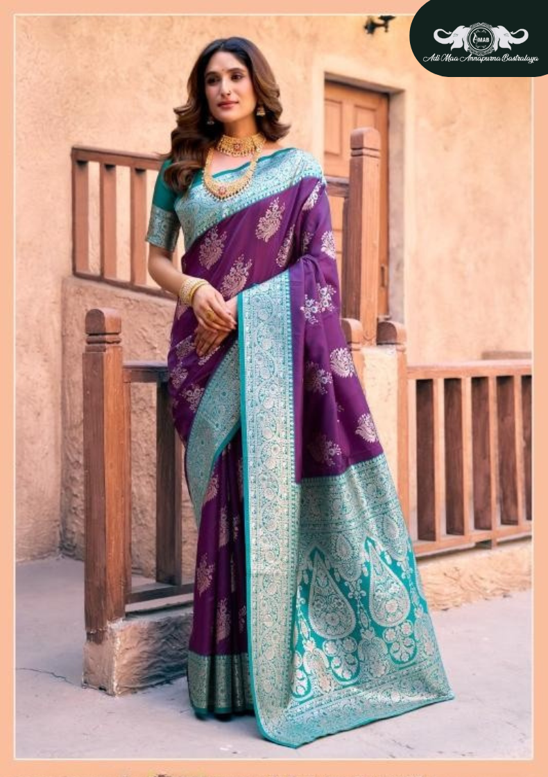 Handloom Linen Saree with Woven Zari Border and Decorative Pallu set of 5